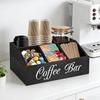 Eine Boutique-Kaffeeaufbewahrungsbox | Klassischer mehrzweckiger Holzorganisator für Kaffeezubehör, Regalkörbe