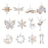 Christmas Acrylic Hanging Ornament Glitter Clear Reindeer Butterfly Pumpkin Carriage Snowflake Dragonfly Ballet Girl Xmas Tree Hanging Ornament