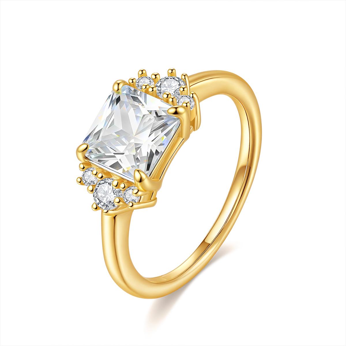 2025 Elegant Moissanite Ring: European & American Women s French-Inspired Wedding Jewelry Size 7