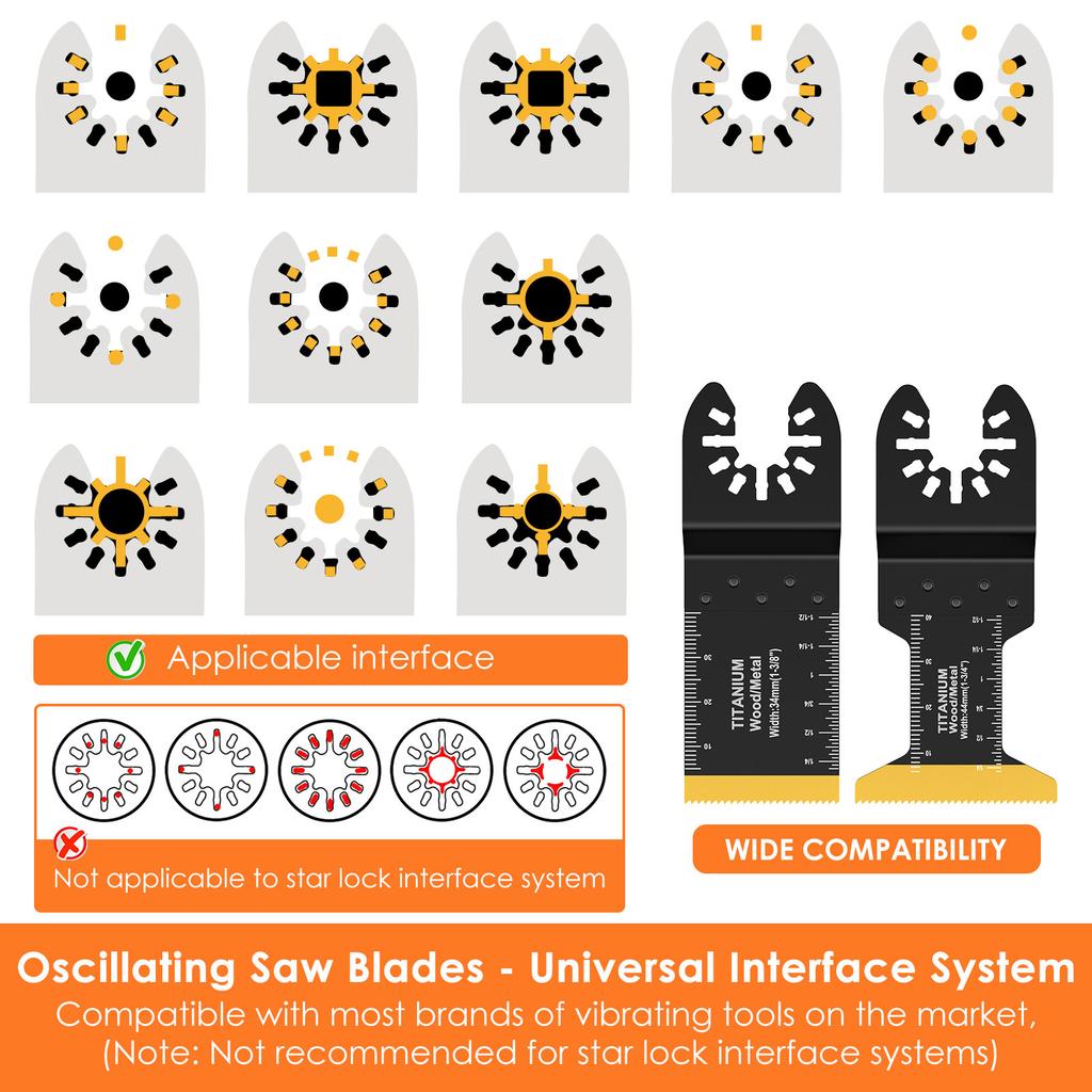 5/6pcs Titanium Swing Saw Blade Kit Bimetallic Swing Saw Blade Multi Blade Sharp Wear Resistant Fast Cutting Blade