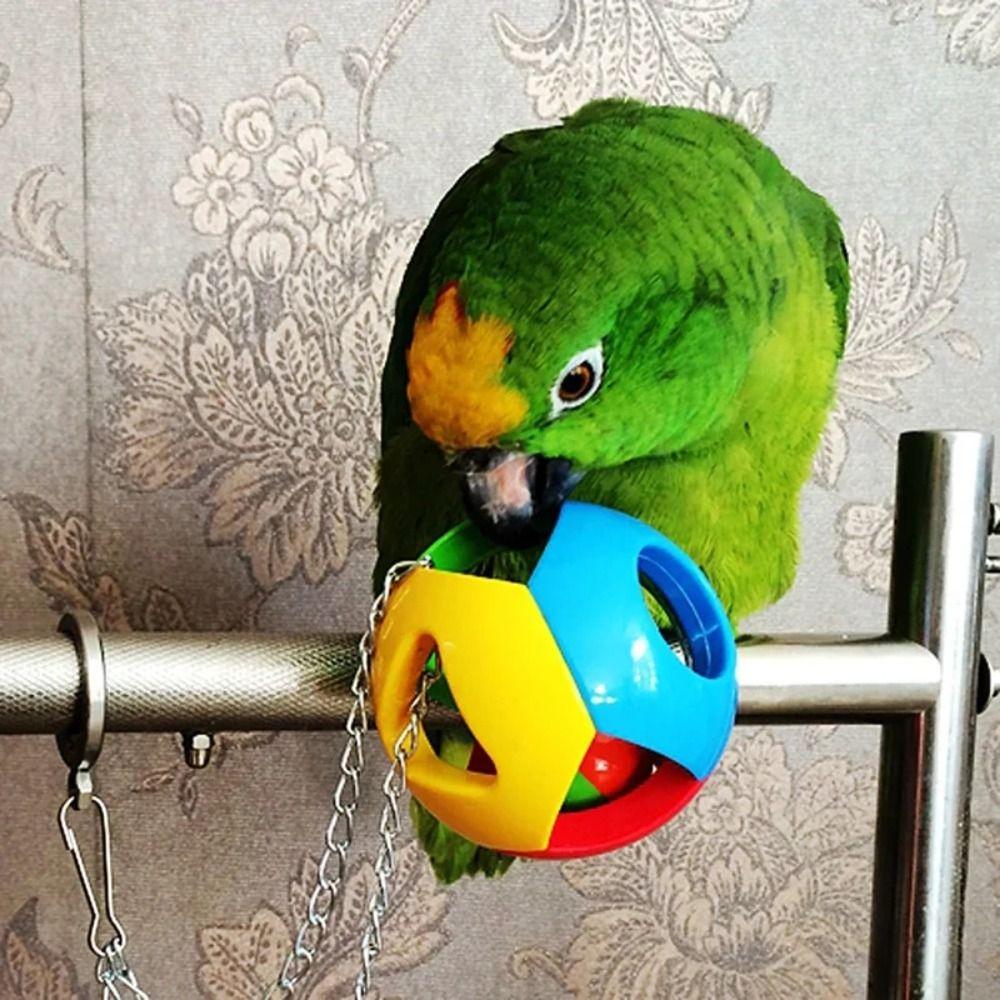 Plastic Parrot Ball Toys Colorful Bird Cage Hanging Toys Parrot Chew Toy  Macaw Finch Parakeet