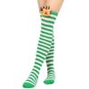 Damen Weihnachten Overknee Lange Socken Niedlich 3D Plüsch Hirsch Elch Gestreifter Druck Oberschenkelhohe Strümpfe Feiertagsparty Strumpfwaren