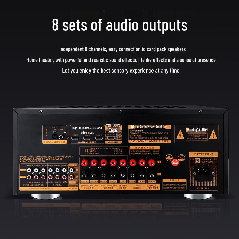 SANSUI DM-30A 7.2-Channel Dolby Atmos Home Theater Amplifier CN plug (adapter included)