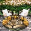 Rabbits & Fresh Flowers pattern round rug,Carpet Rug for Living Room Bedroom Playroom ,Non-slip Floor Mat,Holiday Gifts and Birthday Gifts.