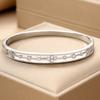 Luxurious hollow lace floral design inlaid with synthetic zirconium, copper open bangle with delicate beaded edges and carved patterns, a delicate