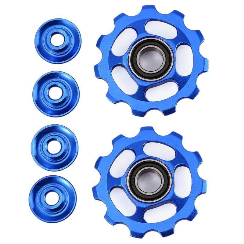 1 Pair Road Bicycle Parts 11T Ultralight Aluminum Alloy Outdoor MTB Bike Bearing Wheel Rear Derailleur Pulleys