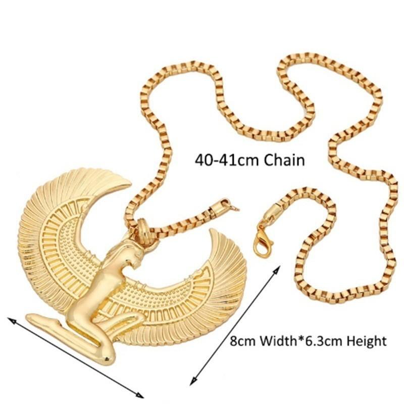 European and American Fashion Golden Punk Long Chain Eagle Egyptian Fashion Cross Pendant Necklace
