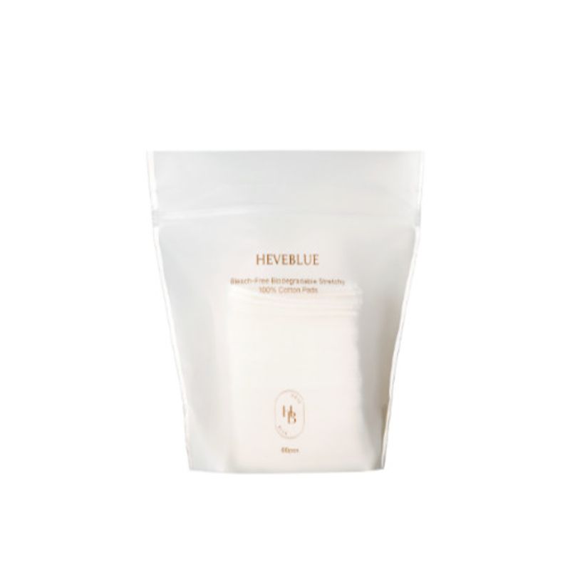 

[HEVEBLUE] Bleach-free Biodegradable Stretchy 100% Cotton Pads (60ea)