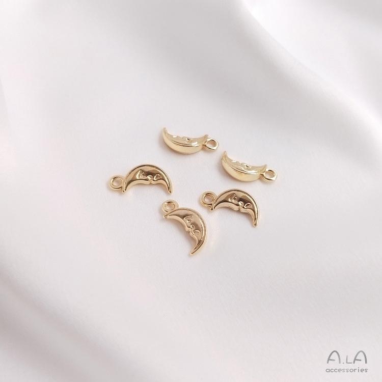 14K Gold Filled Moon and Star Pendant Charms for DIY Jewelry and Accessory Making