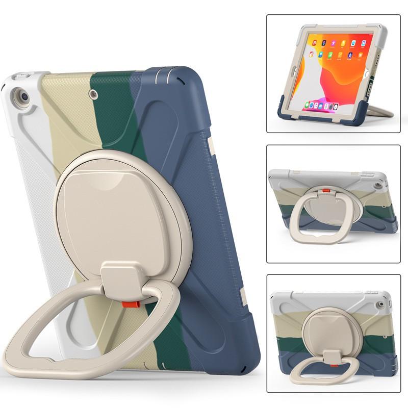 IPad Air 5 10.2 Inch Protective Case With Rotating Kickstand Shoulder Strap Shockproof SiliconePC Shell Daily Use Travel
