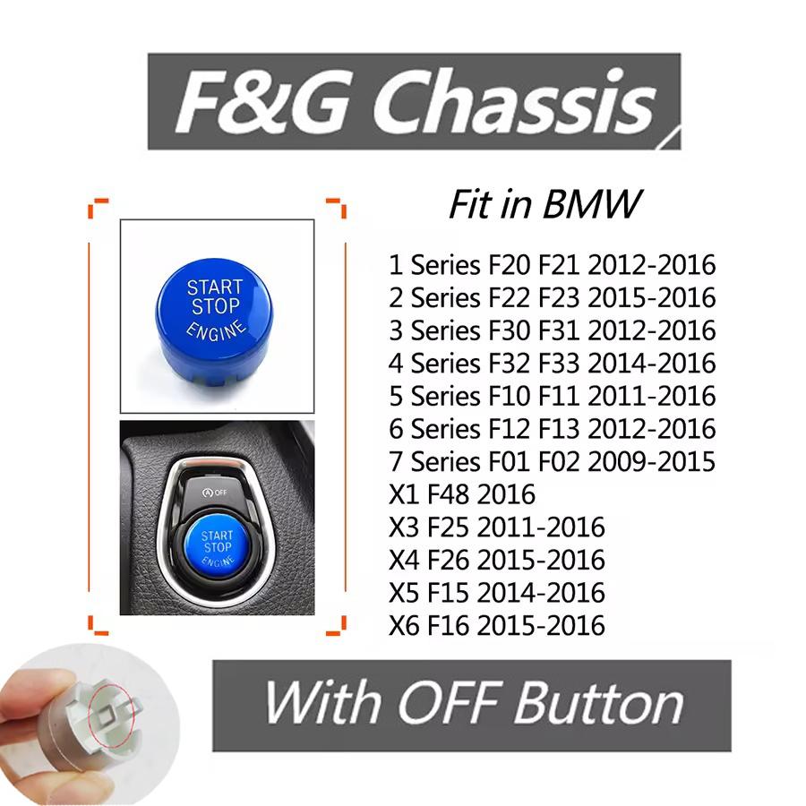 For BMW 1 3 5 7 Series F20 F22 F30 F10 F11 F01 F02 F15 F16 F25 F26 F48 Engine START STOP Button Cover Key Decor With OFF Button