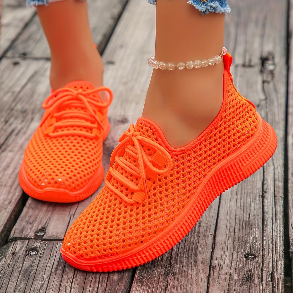 Women's Breathable Mesh Low-Top Sneakers - Comfortable Round Toe Walking Shoes for Daily Wear
