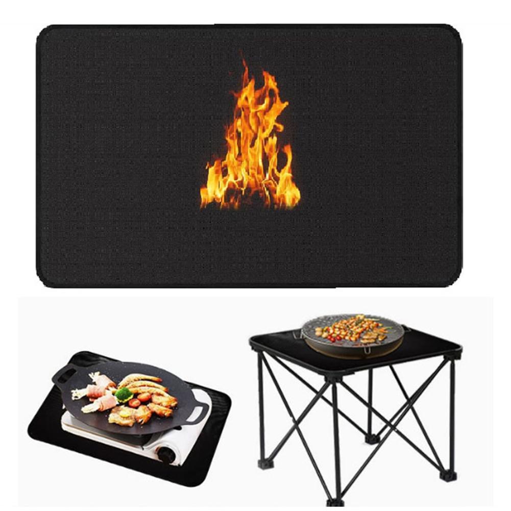 Double Sided Silicone Mat with Fiberglass for Heat Protection and Easy Cleaning Suitable for Outdoor Stove and Grill Use