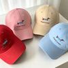 Hat female cartoon dachshund dog embroidery baseball cap versatile face small cap big head circumference sunshade sun protection hat