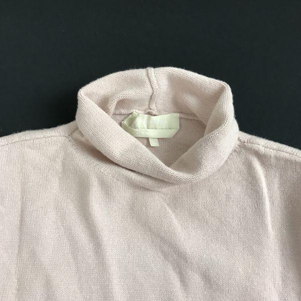 Max Mara Italy Made S Max Mara Turtle Neck Short Sleeve Knit Sweater Light Pink Size L Ladies(USED)