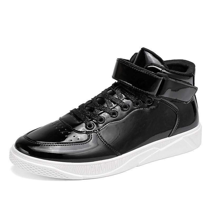 Large size men's shoes 2025 spring new mirror board shoes youth trend student high top sports and leisure shoes
