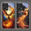 Aesthetic Phoenix Fire Feather Pattern Tempered Glass Phone Case for Motorola Moto Edge 50 Fusion 40 Neo 30Pro G85 G84 G75 Cover