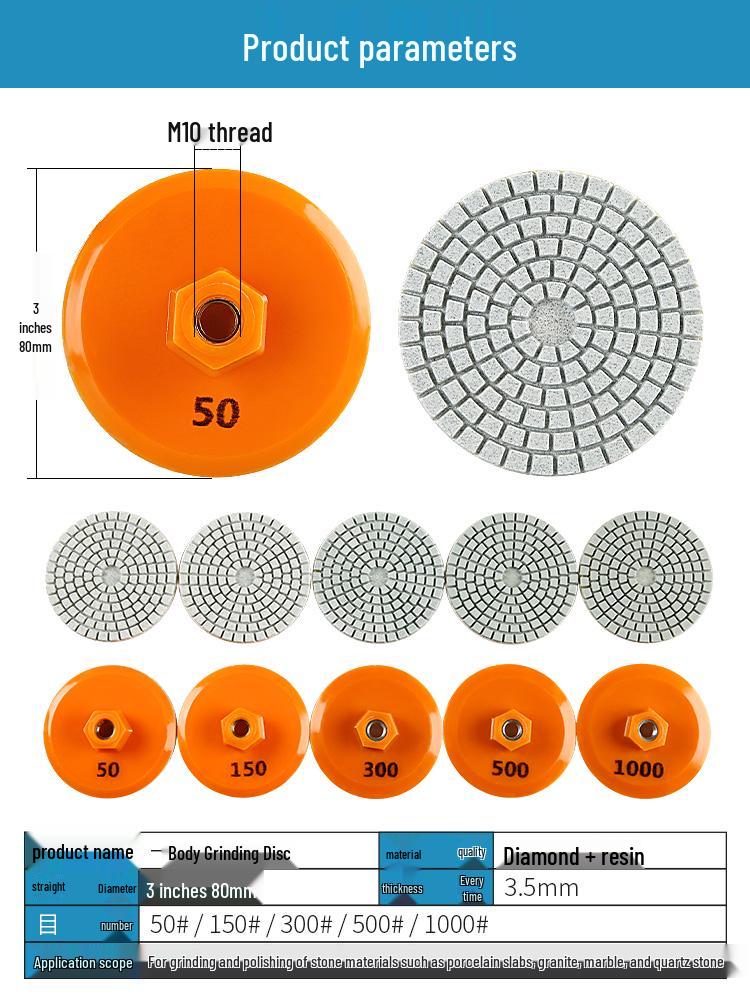 Integrated Tile Edge Grinding & Polishing Disc for Stone, Marble, Quartz, Chamfering, and Dry Trimming