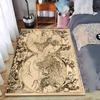 Vintage World Map Carpet Design suitable as a non-slip mat for the living room or bedroom sofa