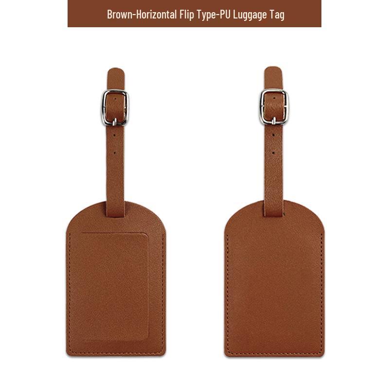 Customizable Soft PU Leather Luggage Tag with Logo and Travel Info Slot
