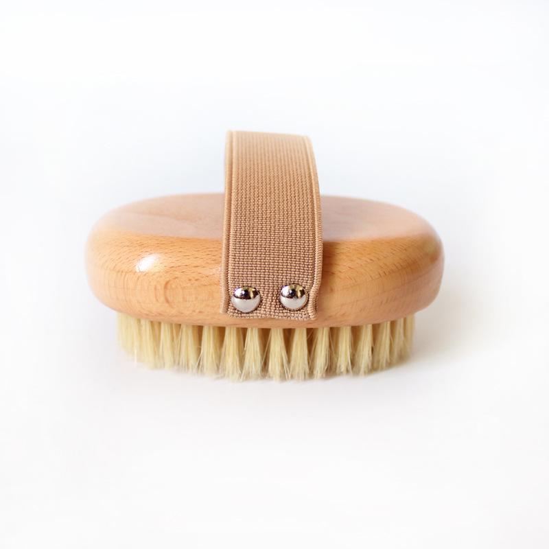 Beech Wood Boar Bristle Oval Massage and Bath Brush