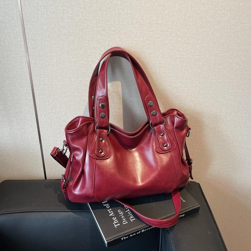 Retro Bag Women's Large-capacity New Casual Messenger Commuter Bag Popular Portable Class Tote Bag