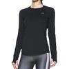 Under Armour Solid Logo Print Crew Neck Pullover Sports Casual Long Sleeve T-Shirt Women Tops Black 1281244-001