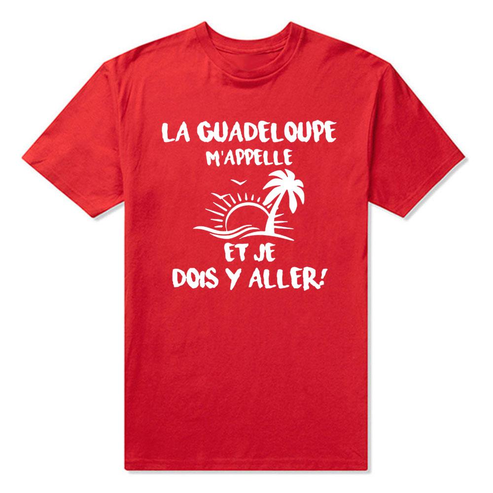 Nový letní styl Guadeloupe bavlna krátký rukáv vtipné tričko grafické Harajuku hip hopové tričko streetwear
