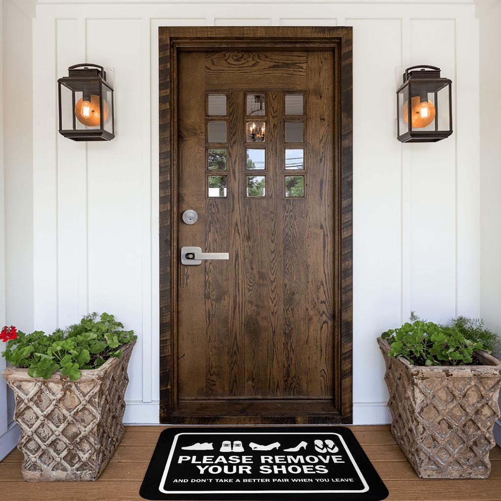 Please Take Off Your Shoes Front Door Mat Anti-Slip Outdoor Absorbent  Doormat Garden Garage Entrance Rug Carpet