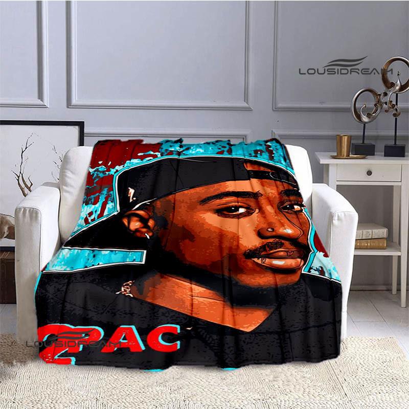Hip-hop 2PAC Printed Blanket Picnic Blanket Warm Blankets Outdoor Blanket Home Bed Linings Blankets for Beds Birthday Gift