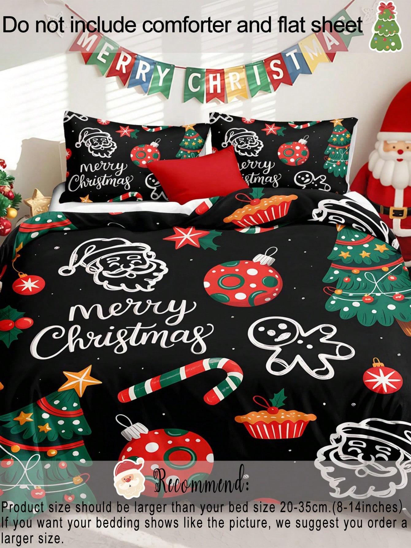 

Comforter 3Pcs Leopard Print Christmas Decoration Digital Print Duvet Set Set (1 Pc 2 Pcs Without Core) Polyester Comforter (quilt)-EU Single(135*200cm)3pcs