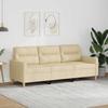 Vidaxl 3-Seater Sofa, Cream, 180 Cm, Upholstered In Fabric