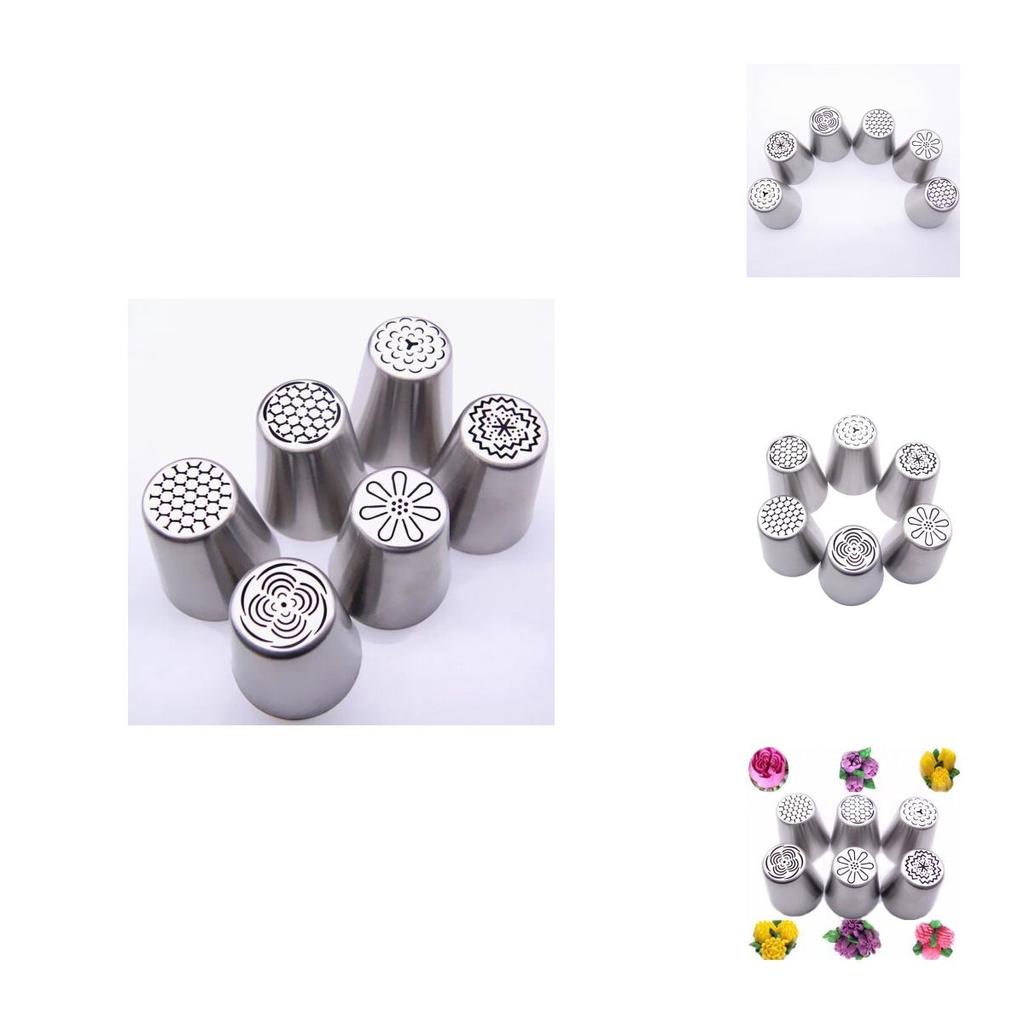 Luxurious 8pcs Russian Tulip Flower Cake Icing Piping Nozzles For Elegant Decorating