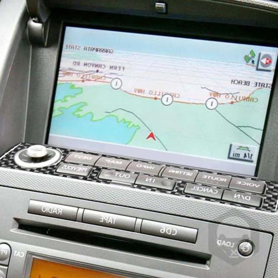 

Навигационные наклейки на кнопки Элегантные анти-царапины Интерьер Углеродное волокно Автомобильные наклейки для Nissan 350Z 2003-2009