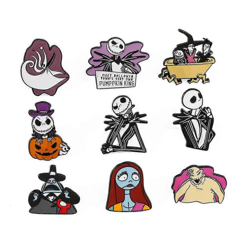 The Nightmare Before Christmas Emaille-Pin-Set Jack Sally Oogie Boogie Anstecknadel Abzeichen