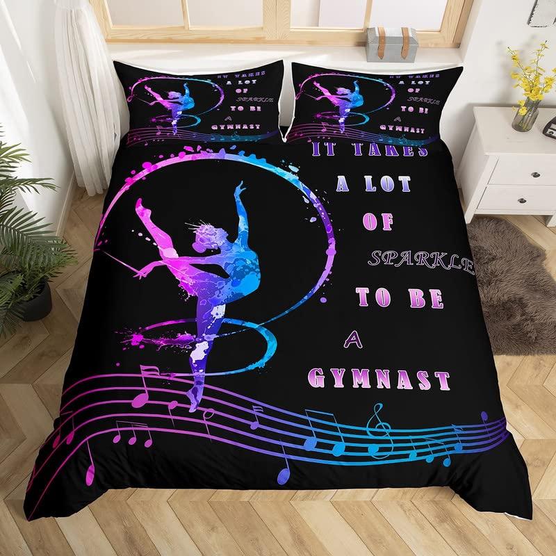 

Пододеяльник для балета, комплект постельного белья Love Gymnastics, полиэстер, танцор, музыкальный плед, чехол для вечеринки Popstar, вольные упражнения, декор (135x200cm)