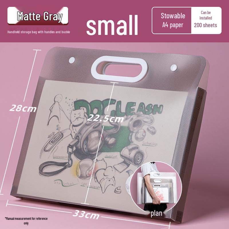 4K Mattierte Kunstmappe für Schüler - 8K Handtasche zur Aufbewahrung von Kunstwerken und Zeichenpapier.