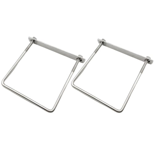 Bath & Bath Carport Mounting Brackets, U-Bolts, No Drilling Required for Aluminum Columns, Fastening Base, Stainless Steel, Set of 2 (For 130mm Square