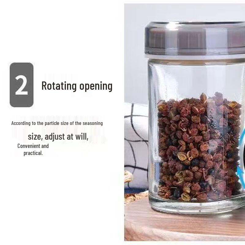 SIFAR Glass Rotating Spice Jar Set