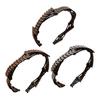 3/4Pcs Retractable Pocket Headbands Non-Slip Portable Telescopic Hair Hoops Rhinestones Wheat Decor Foldable