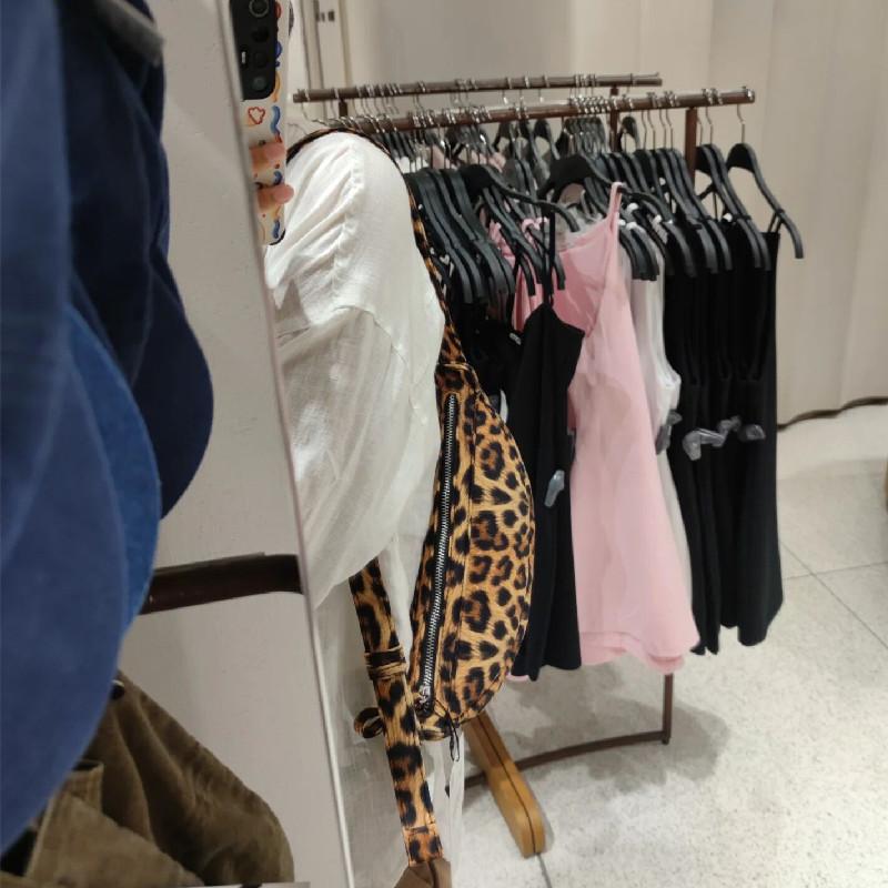 Leopard Print Women's Canvas Bag Shoulder Bag Crossbody Bags Lady's Messenger Bag