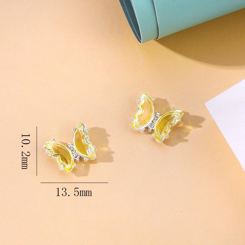 Crystal Butterfly Rhinestone 3D Nail Art Accessories - Iridescent DIY