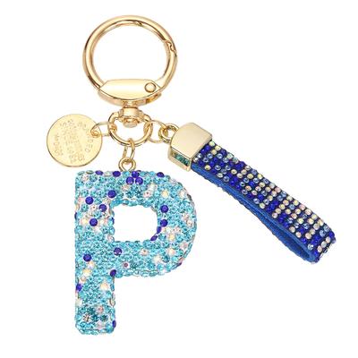 [PATIKIL] Initial Letter Keychain, Gift Bling Letter P Keychain, Alphabet Key Ring, Handbag Accessory for Women, Shiny Cute Backpack Bag Car Key