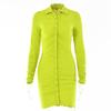 Ins Sexy Internet Celebrity Hottie Lapel Tight Skirt Summer New Single-breasted Cardigan Pleated Dress