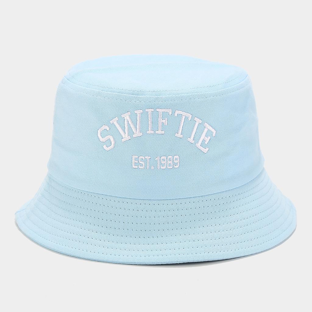 New SWIFTIE embroidered bucket hat trendy summer fashion fans fan hat couple sunscreen basin hat breathable