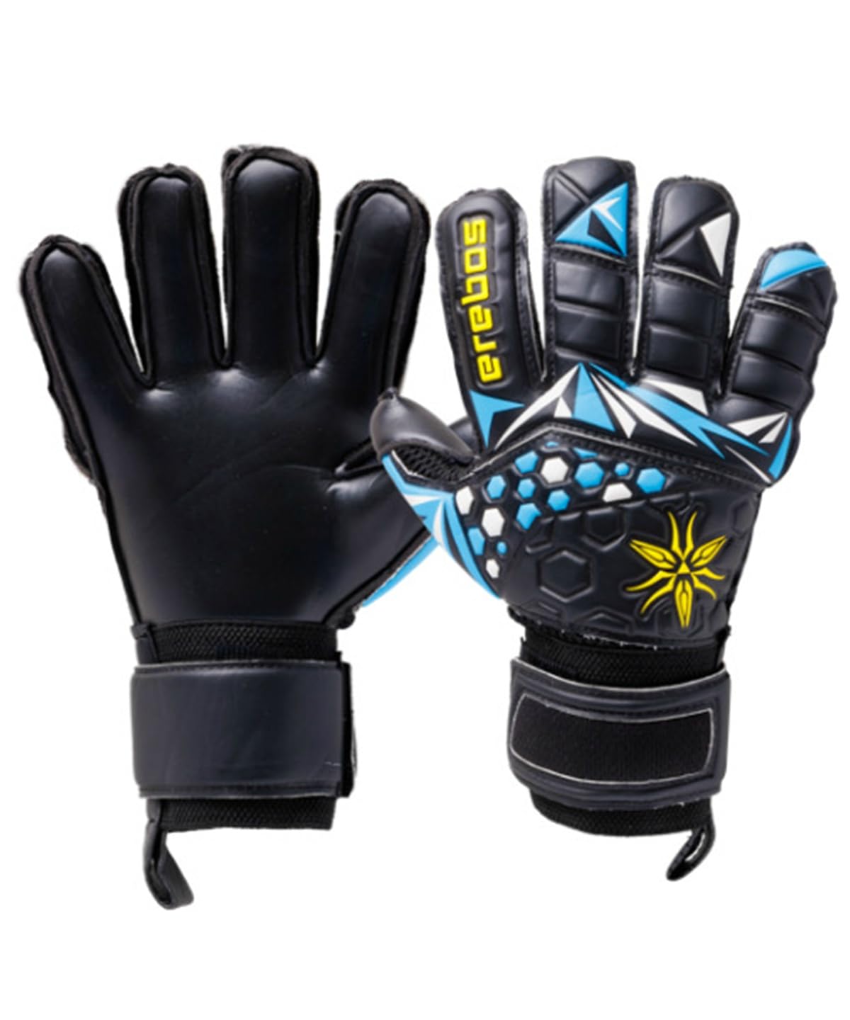 

erebos Goalkeeper Gloves 1000154 Darkness Flat PK Grip Black Blue 4