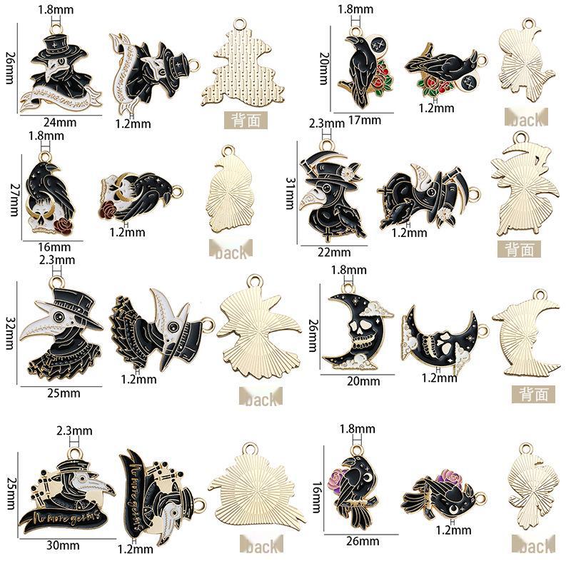 Pandantiv Craniu de Halloween Lună Cioară - Accesorii Bijuterii DIY