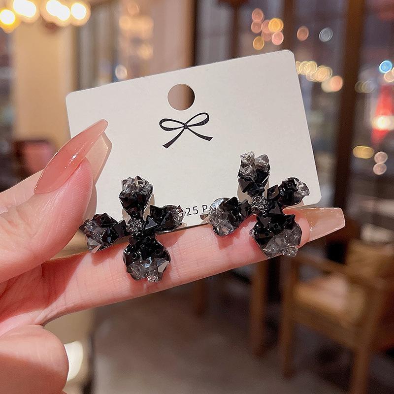 Korean Colorful Crystal Flower Butterfly Dangle Earrings For Women Party Wedding Exquisite Elegant Jewelry Accessories Brincos
