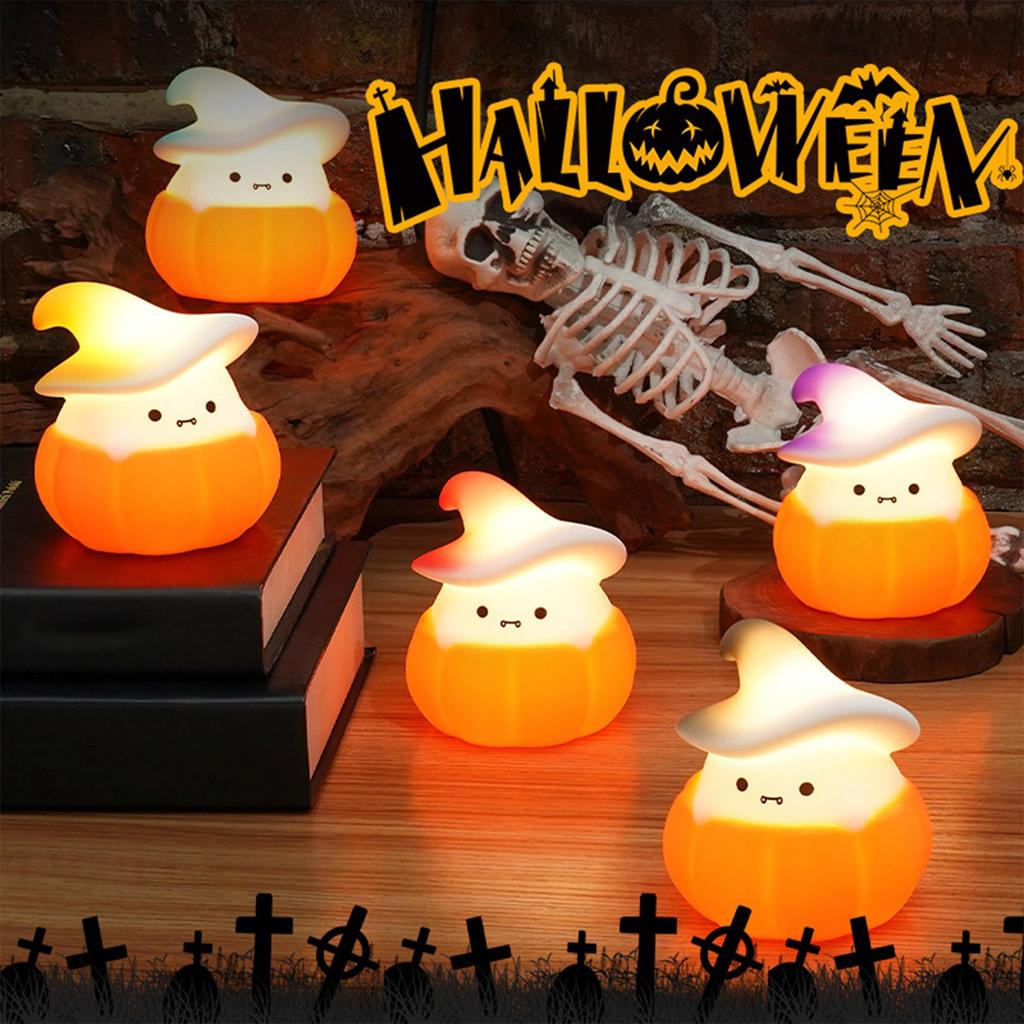 Pumpkin Night Light Halloween Silicone Pat Light USB Charging 3-speed Dimming Atmosphere Light