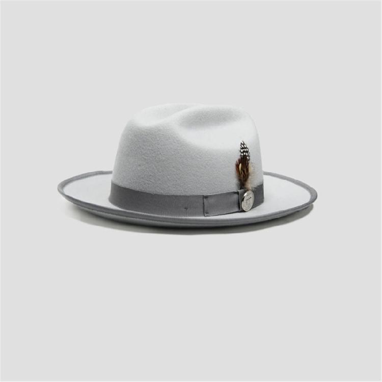 Elegant Woven Belt Hat Cosplay Costume All Matching Panama Hat Stage Performers Dancing Hat Adult Winter Warm Wool Hat